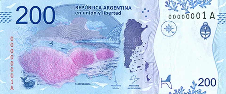 Billete de 200 pesos (reverso)
